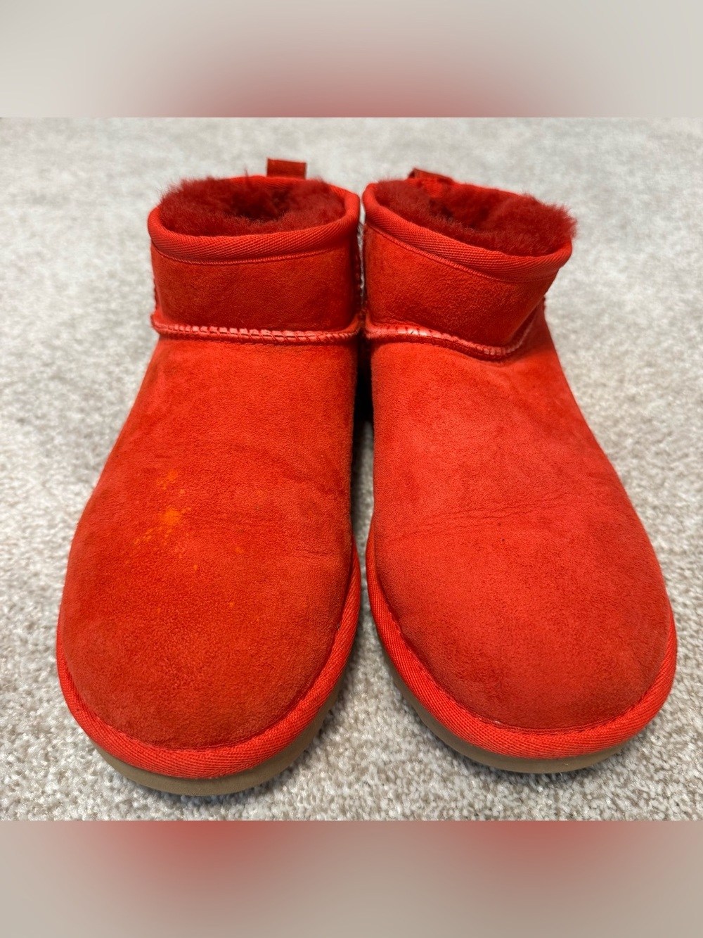 $149 Womens UGG® Classic Ultra Mini Boot - Ribbon Red Size 7
